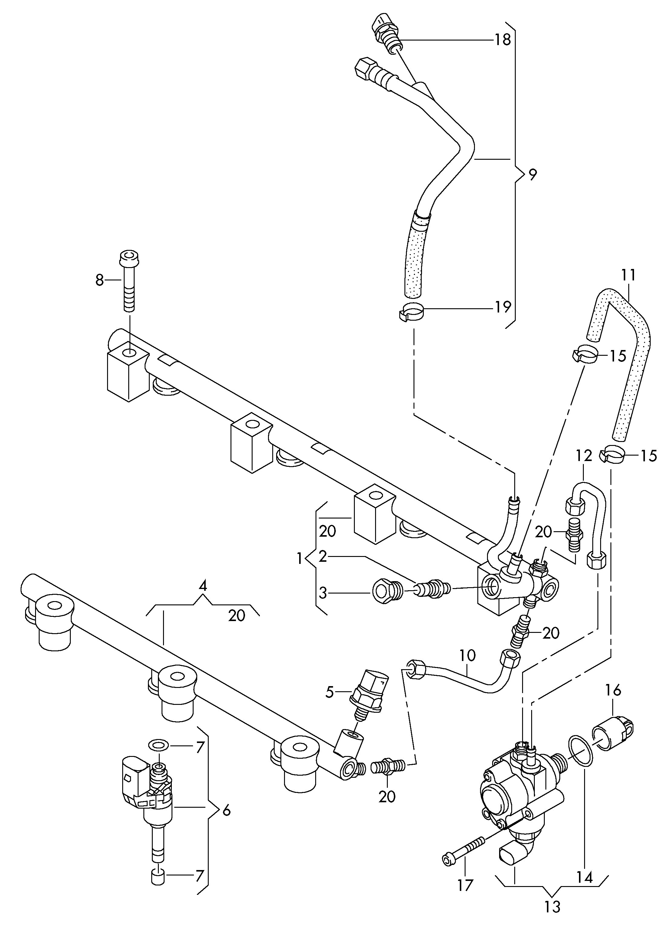 Seat 03H 198 149 - Seal Ring Set, injector onlydrive.pro