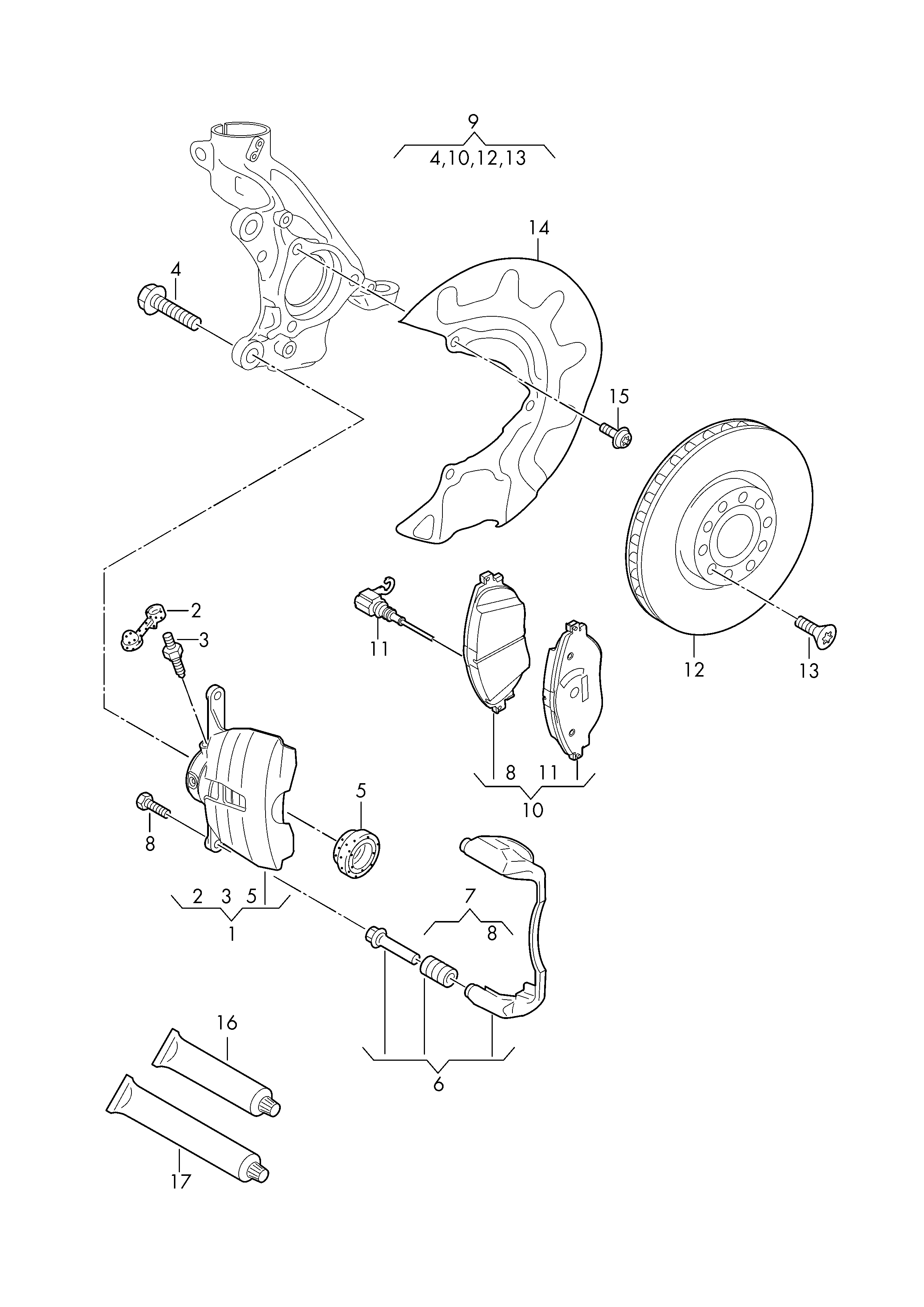 VW 8V0698151 - Piduriklotsi komplekt,ketaspidur onlydrive.pro