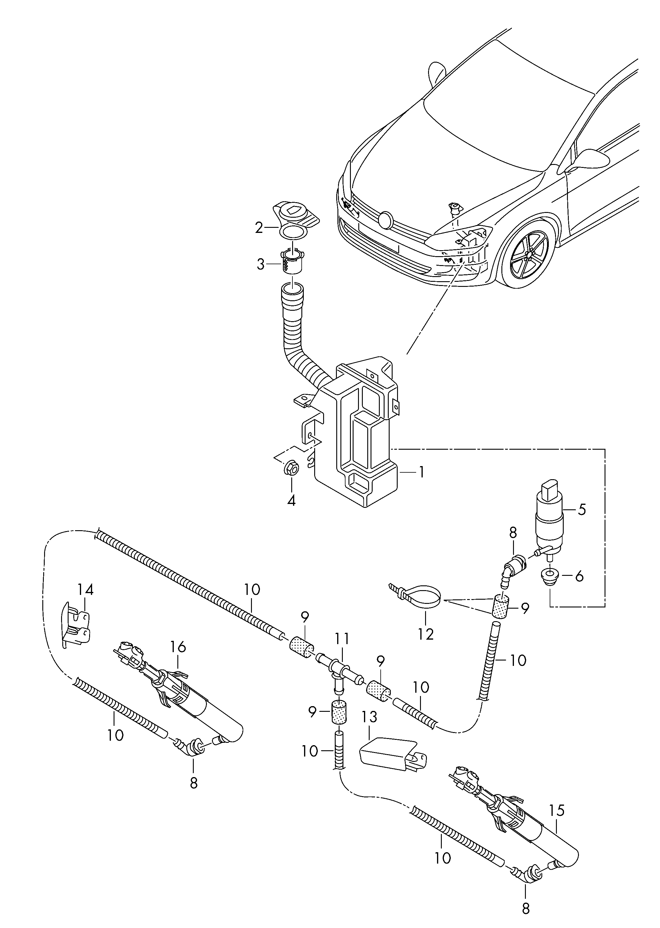 VW 5G0955965 - Ūdens sprausla, Lukturu tīrīšanas sistēma onlydrive.pro