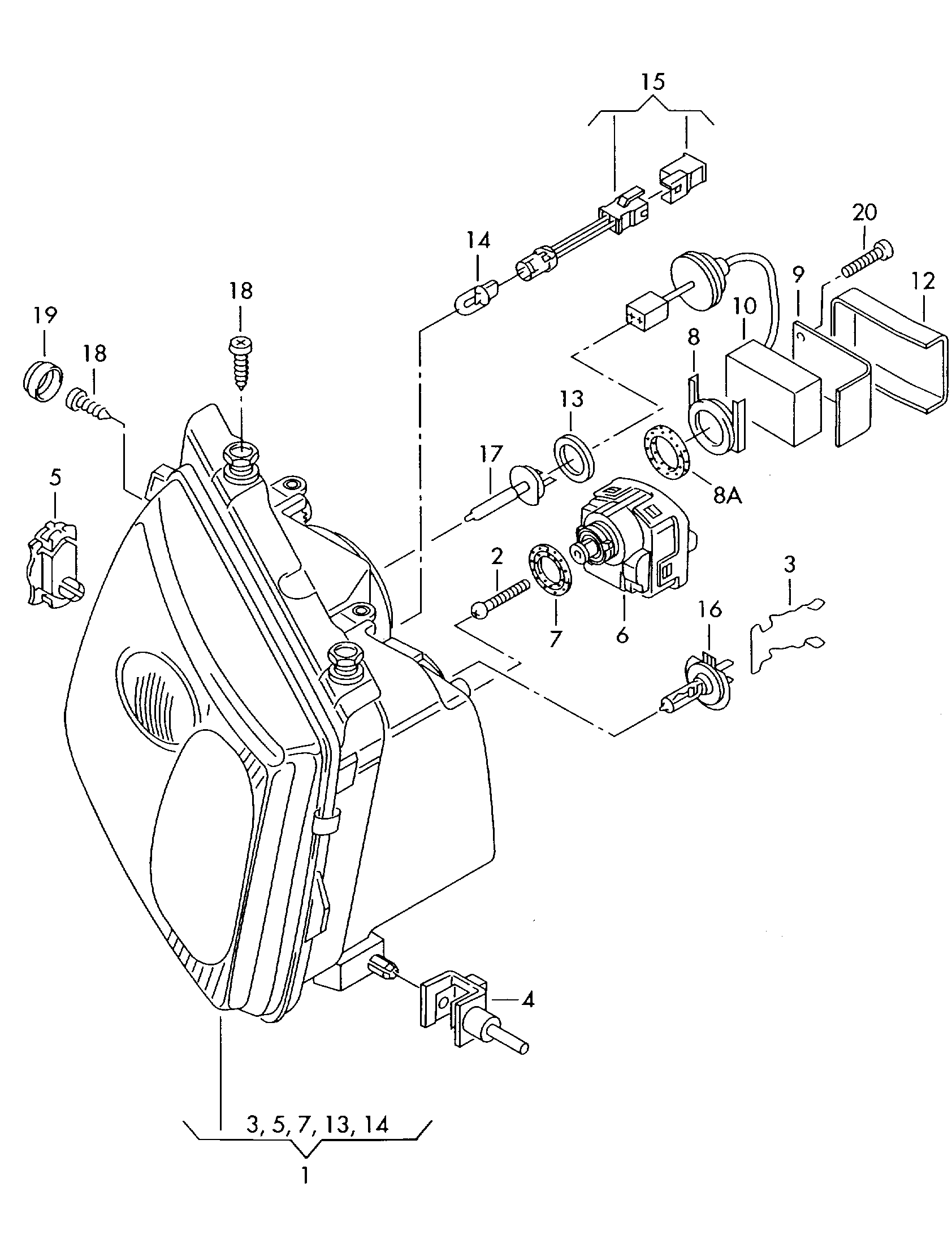 VW N 104 457 01 - Lemputė, priekinis žibintas onlydrive.pro