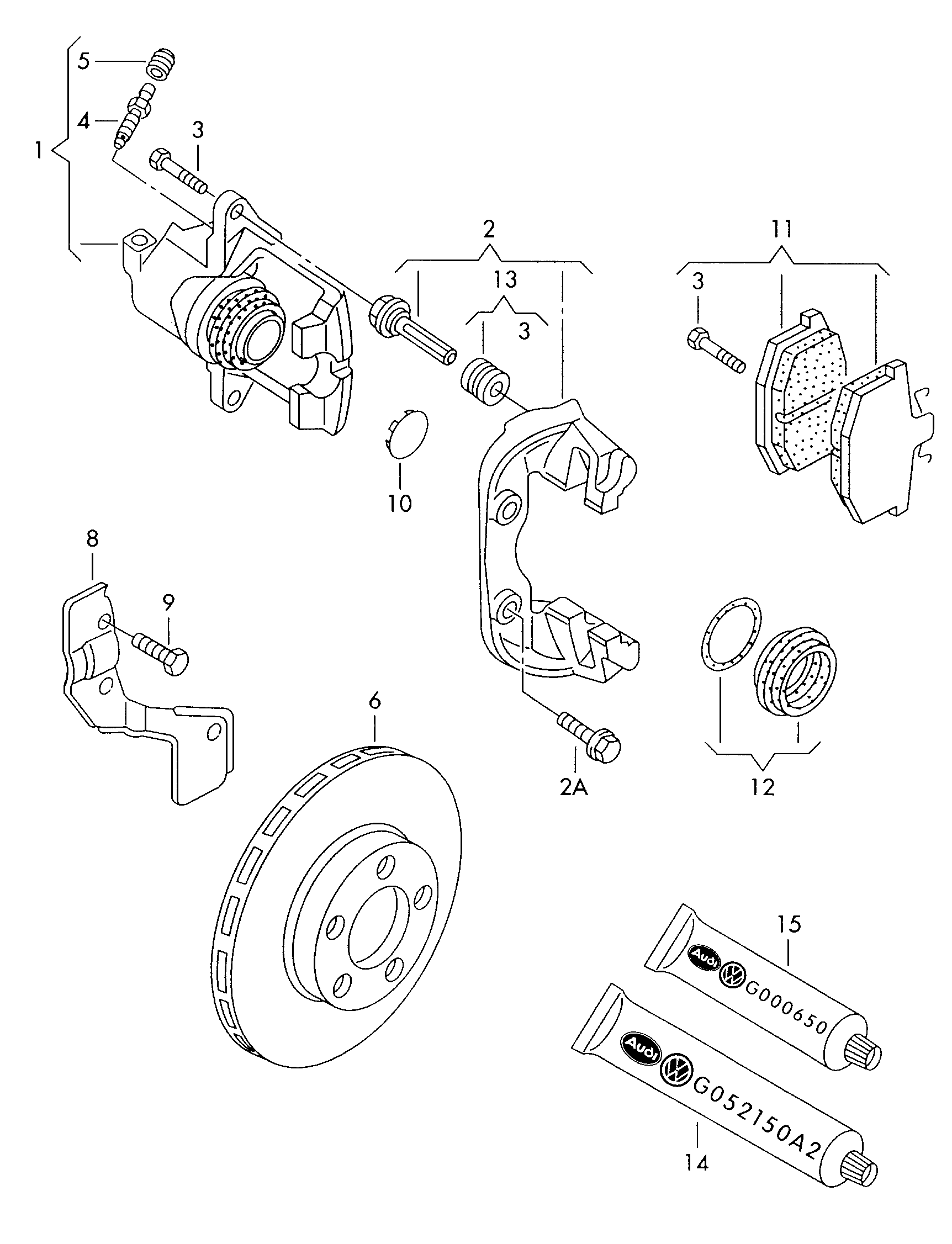 VW 8E0 615 123 X - Тормозной суппорт onlydrive.pro