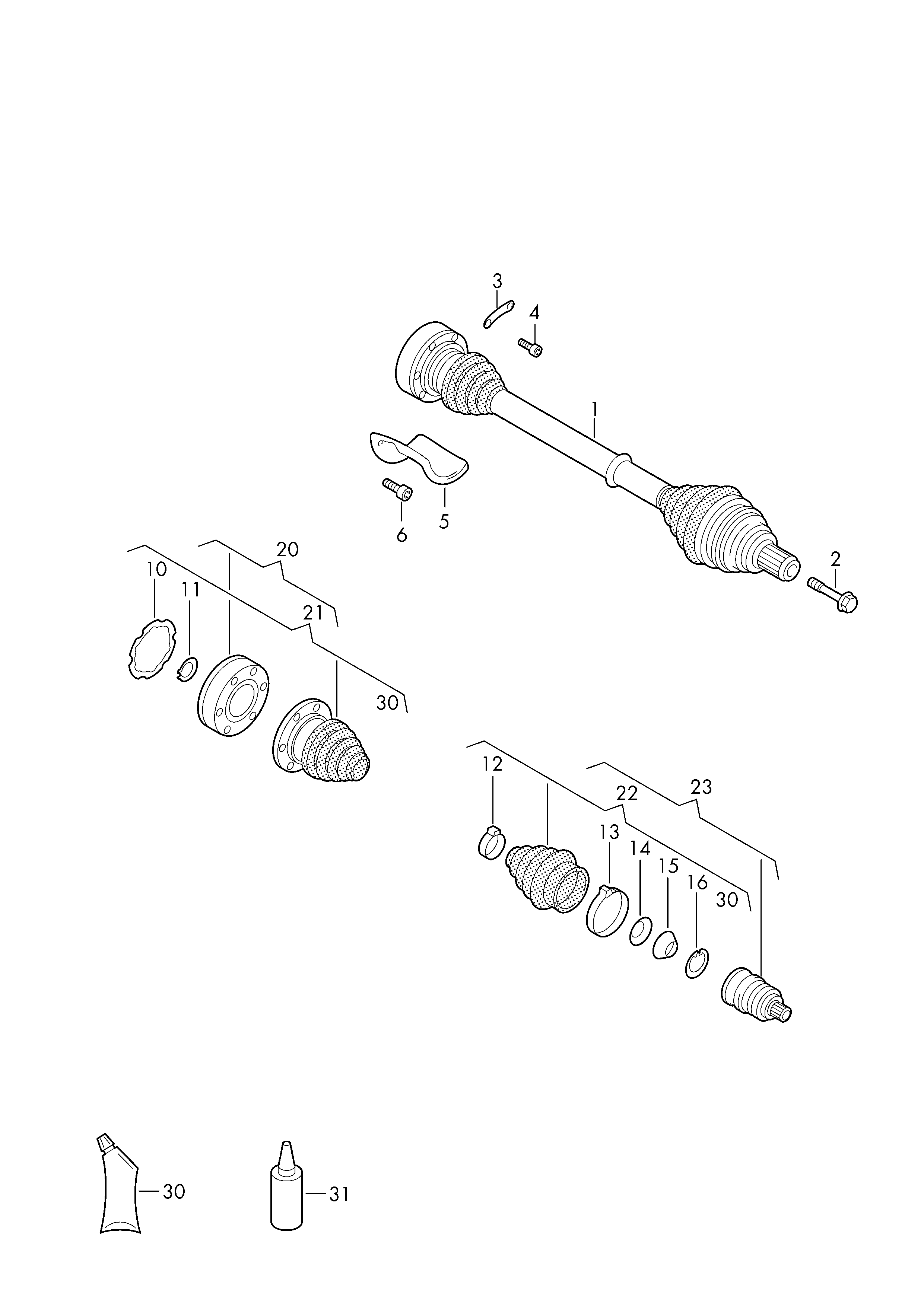 VAG 3B0 498 099 D - Šarnīru komplekts, Piedziņas vārpsta onlydrive.pro