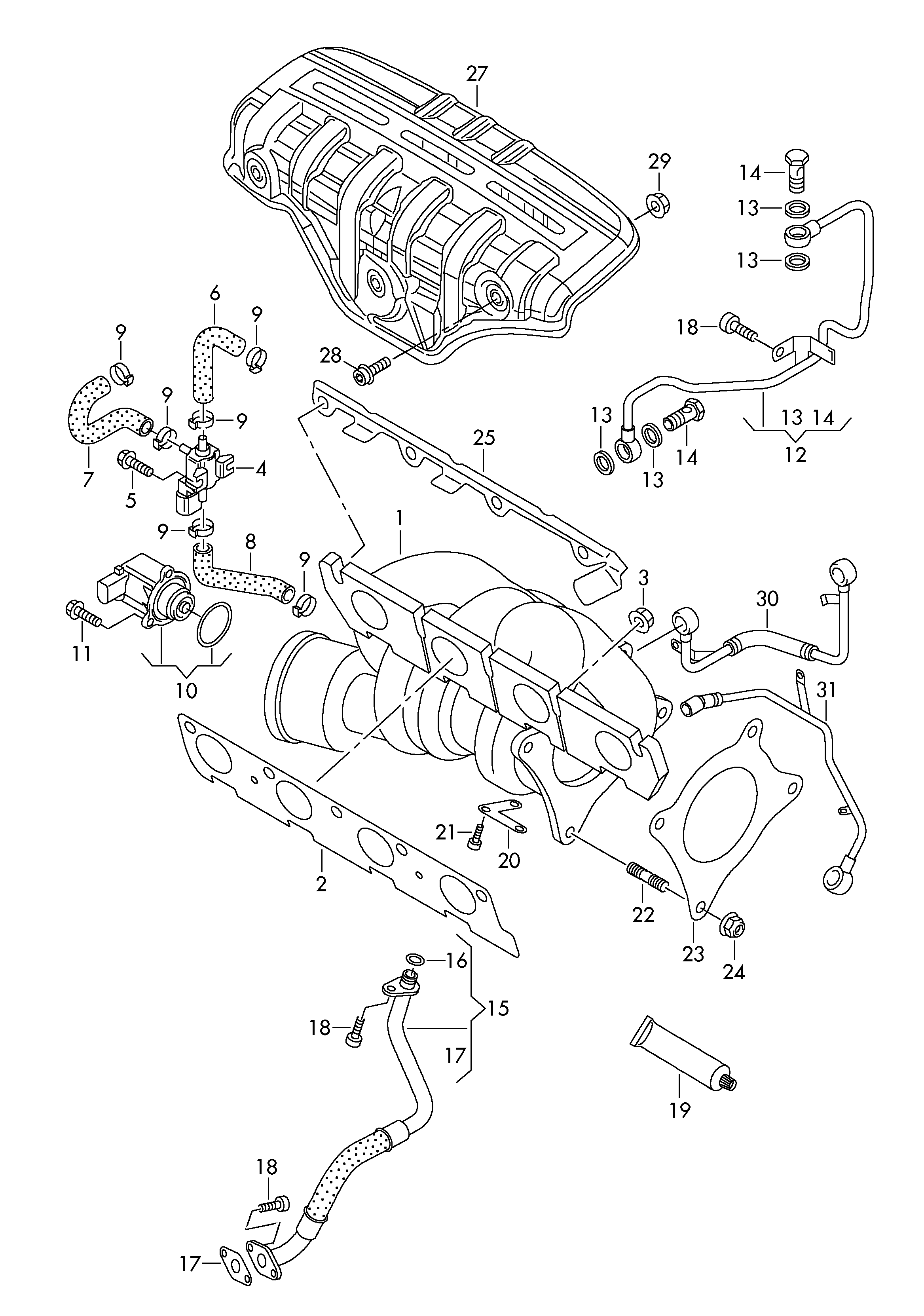 Seat 03C 253 039 F - Tihend, väljalaskekollektor onlydrive.pro