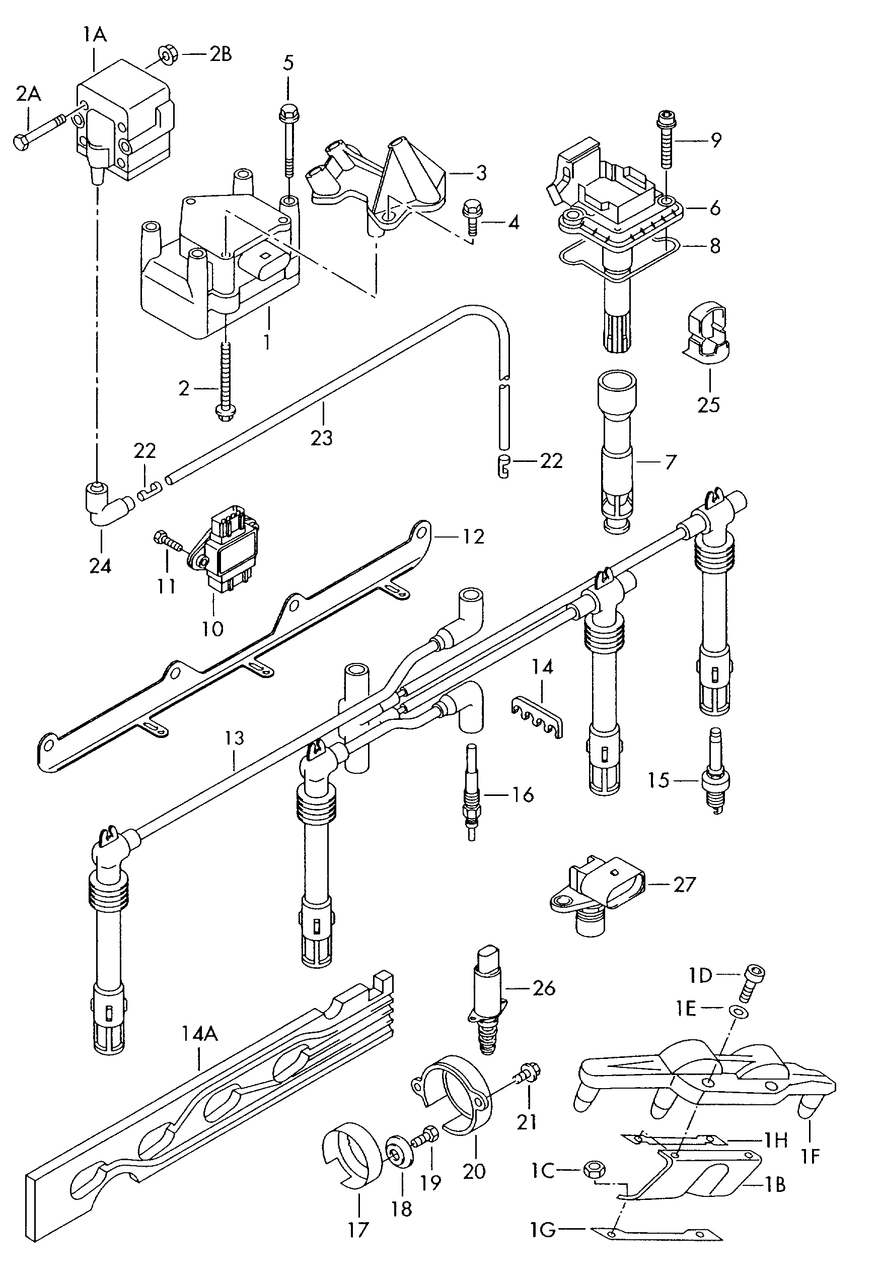 Seat 06A905409P - Augstsprieguma vadu komplekts onlydrive.pro