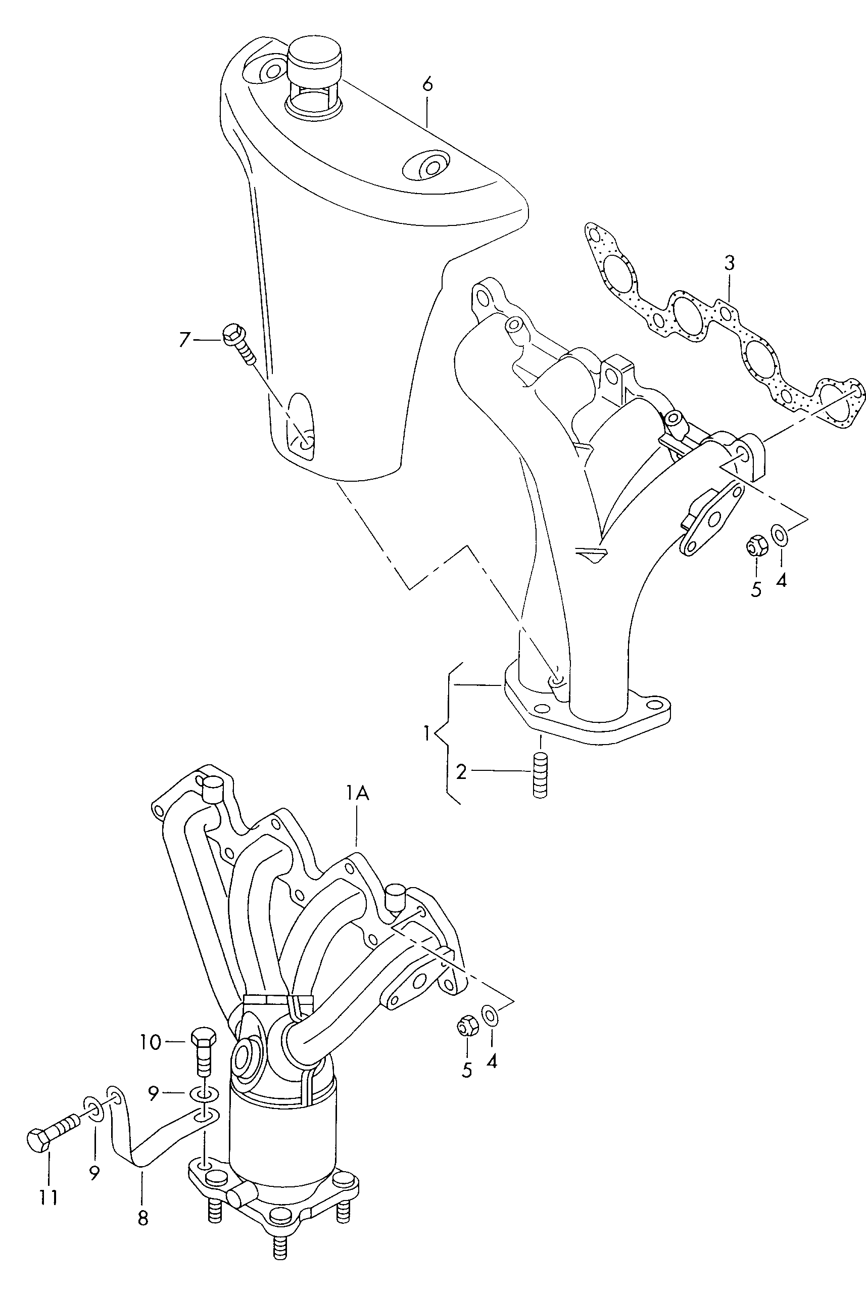 Skoda 030 253 039 H - Gasket Set, exhaust manifold onlydrive.pro