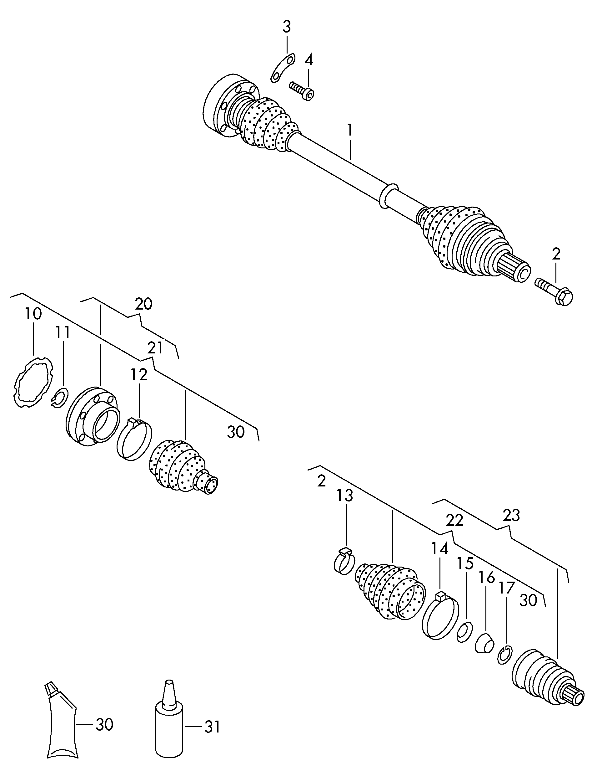 VAG 701 498 340X - Šarnīru komplekts, Piedziņas vārpsta onlydrive.pro