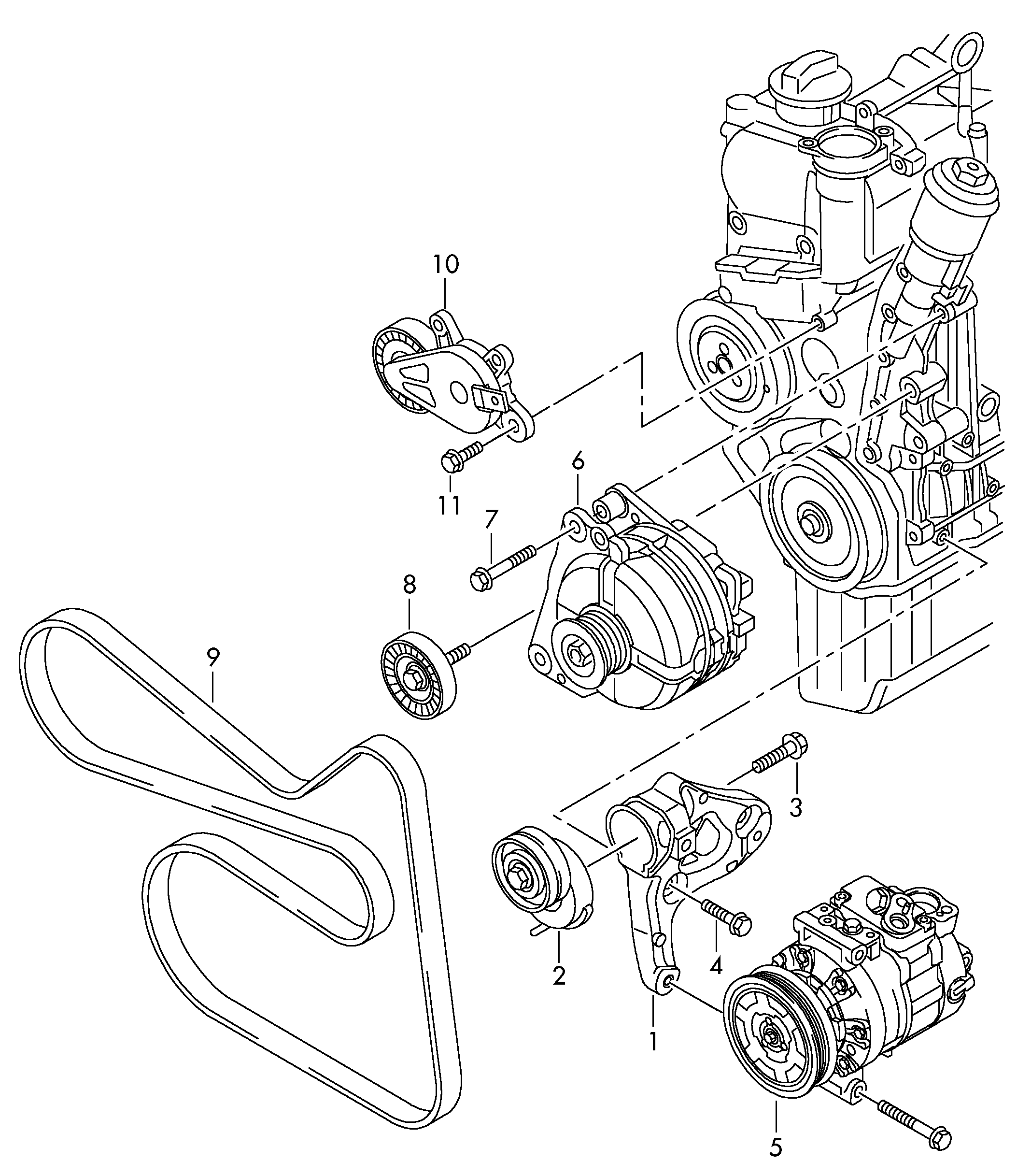 VW 1J0145276B - Parazīt / Vadrullītis, Ķīļrievu siksna onlydrive.pro