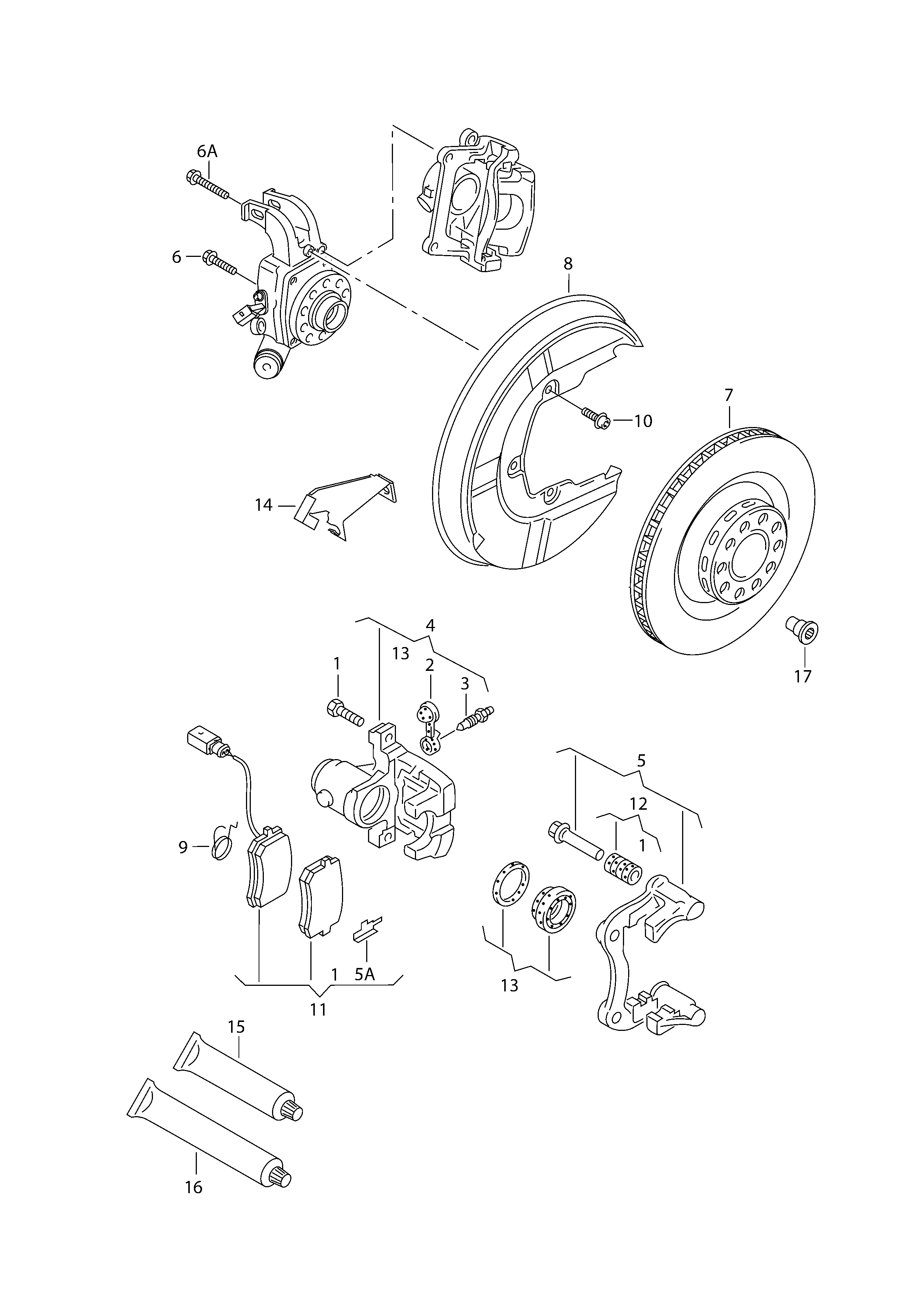 VW 7H0 698 451 A - Piduriklotsi komplekt,ketaspidur onlydrive.pro