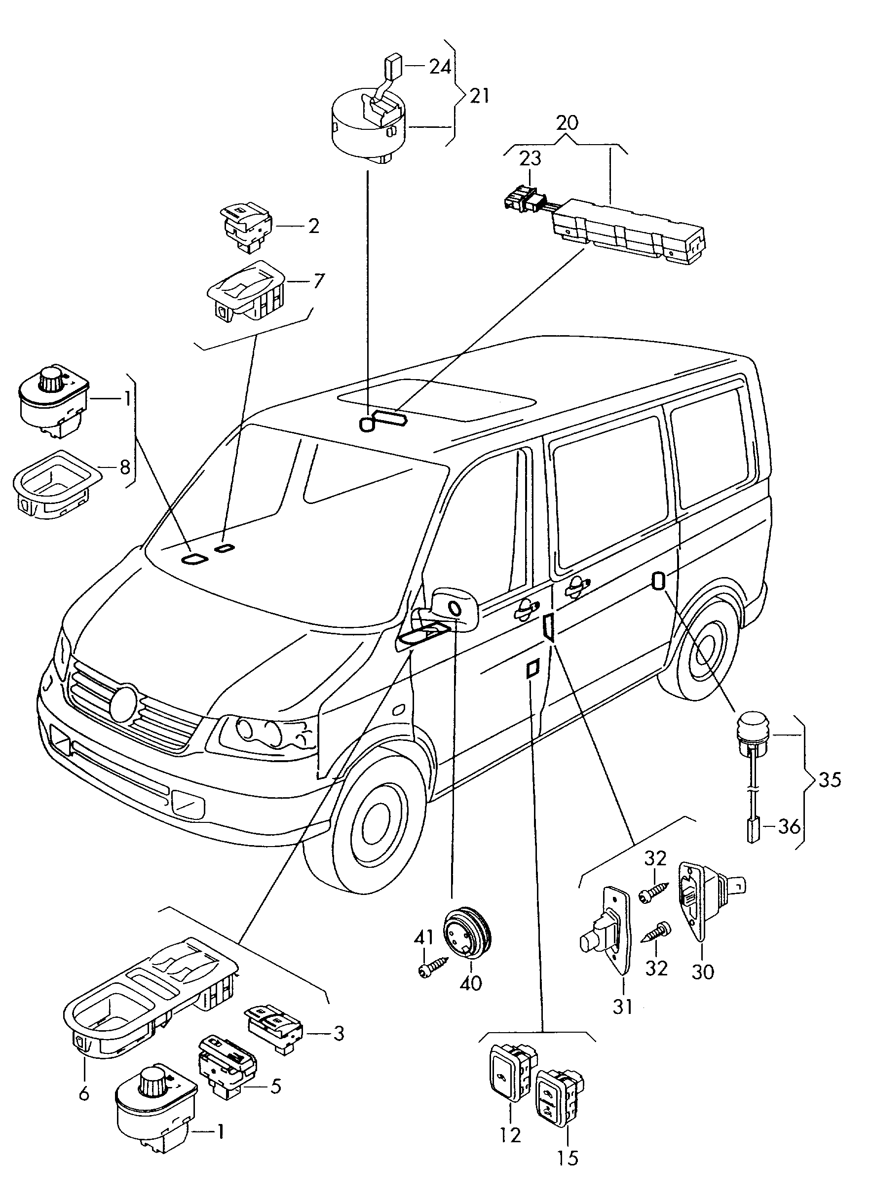 VAG 7E0 959 855 - Slēdzis, Stikla pacēlājmehānisms onlydrive.pro