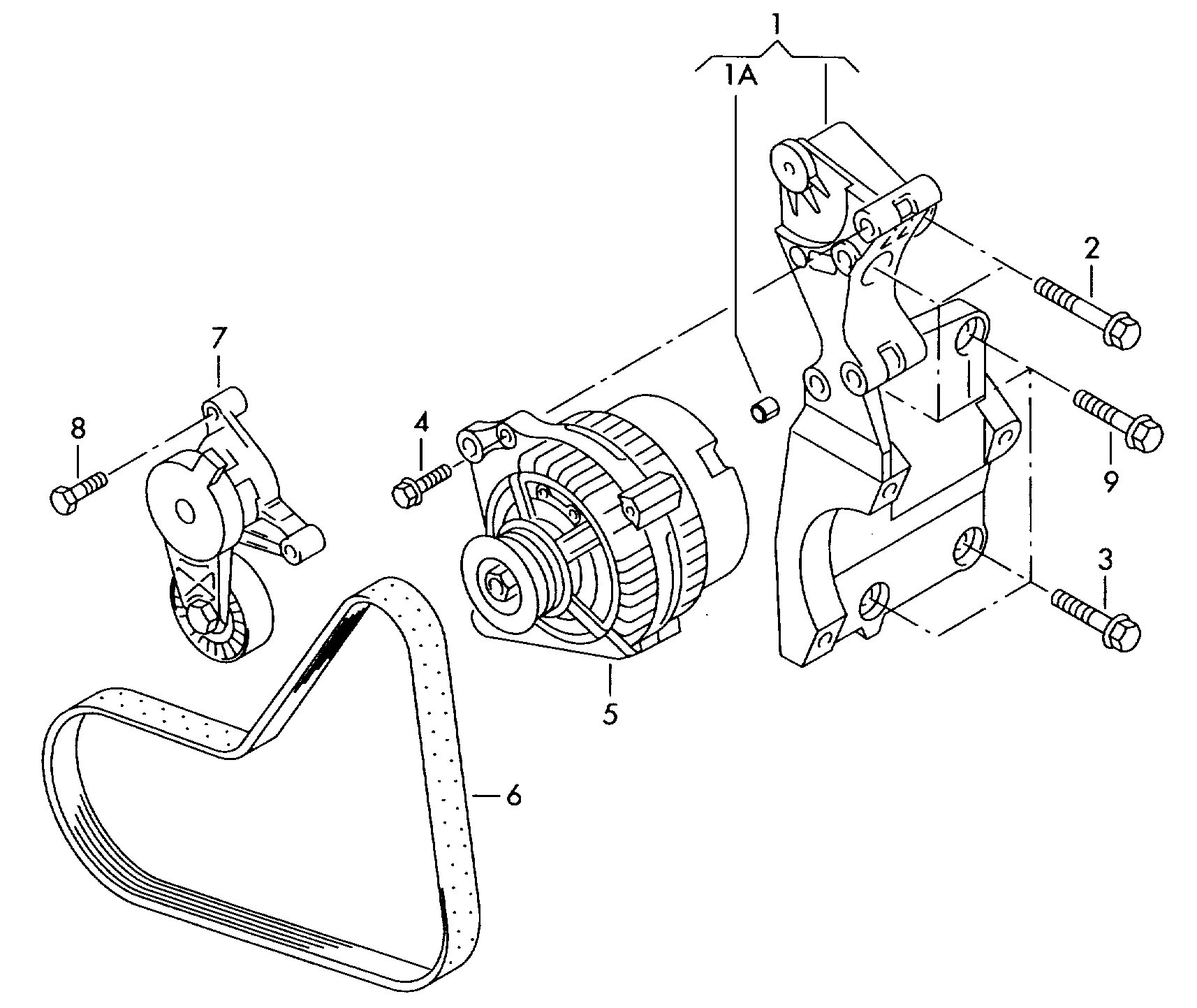 Seat 03L 903 137 - Connecting and mounting parts for alternator: 1 pcs. onlydrive.pro