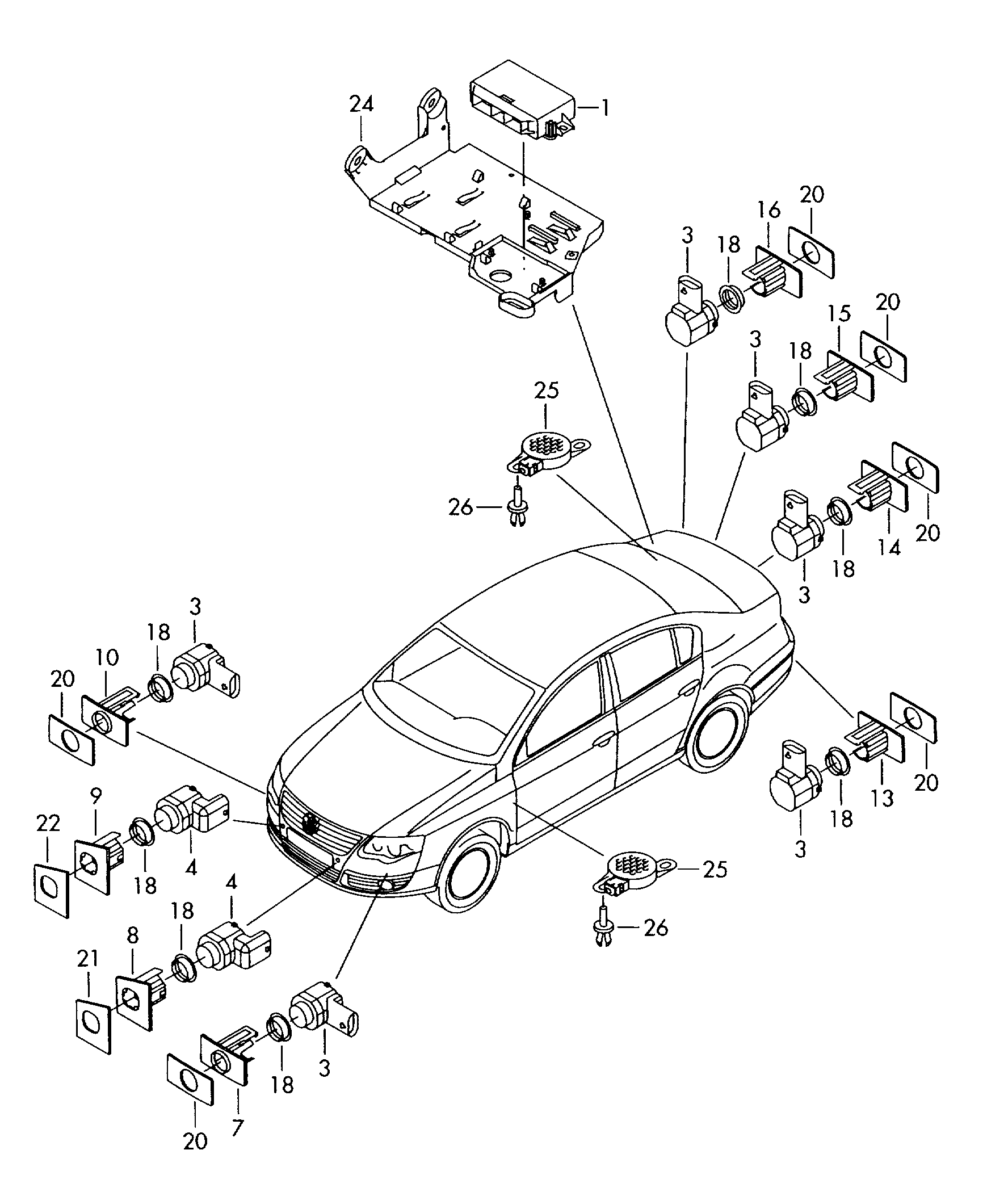 VAG 3C0 919 275AD - Sensor, parking assist onlydrive.pro