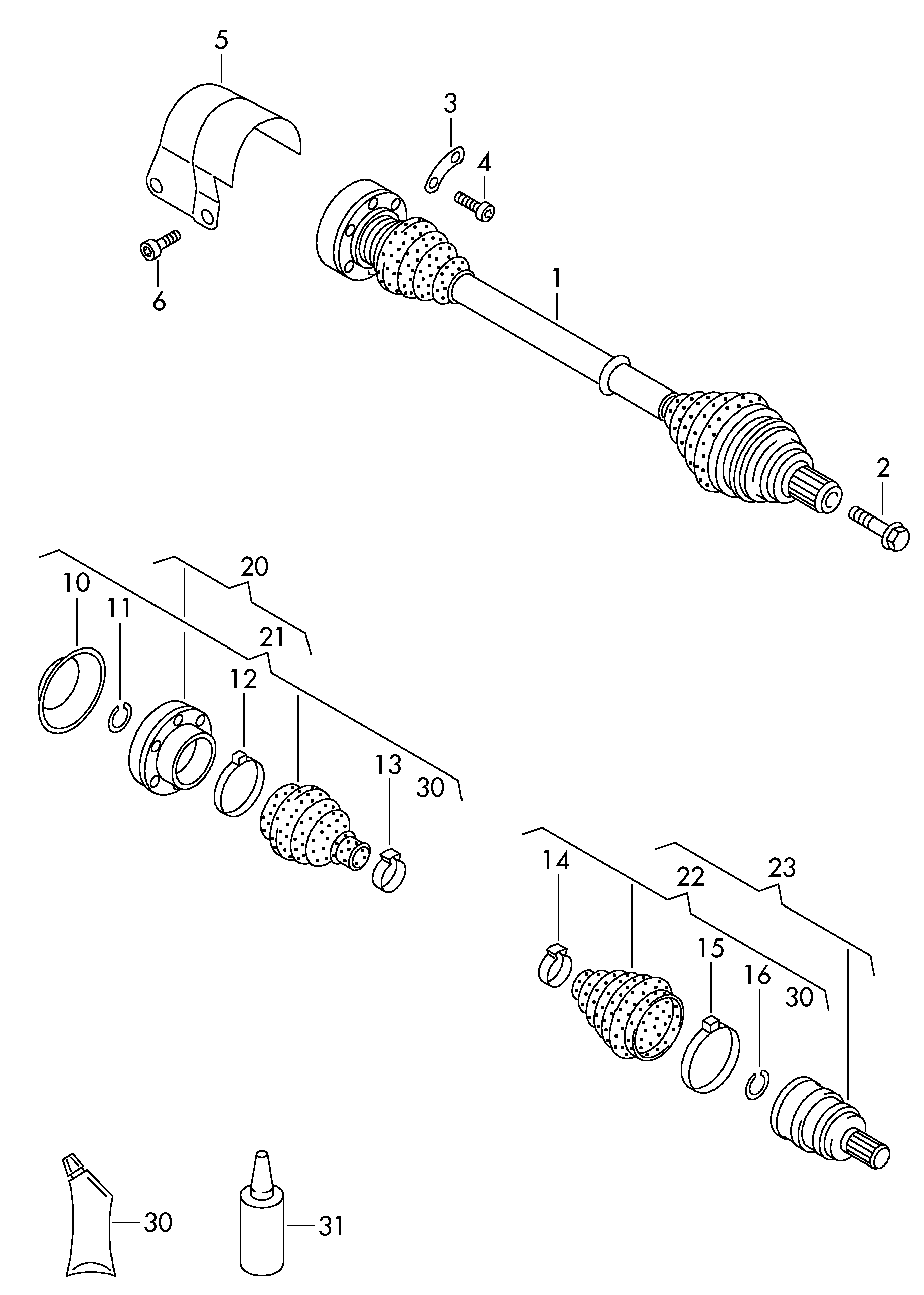 VW 3C0 498 099 - Šarnīru komplekts, Piedziņas vārpsta onlydrive.pro