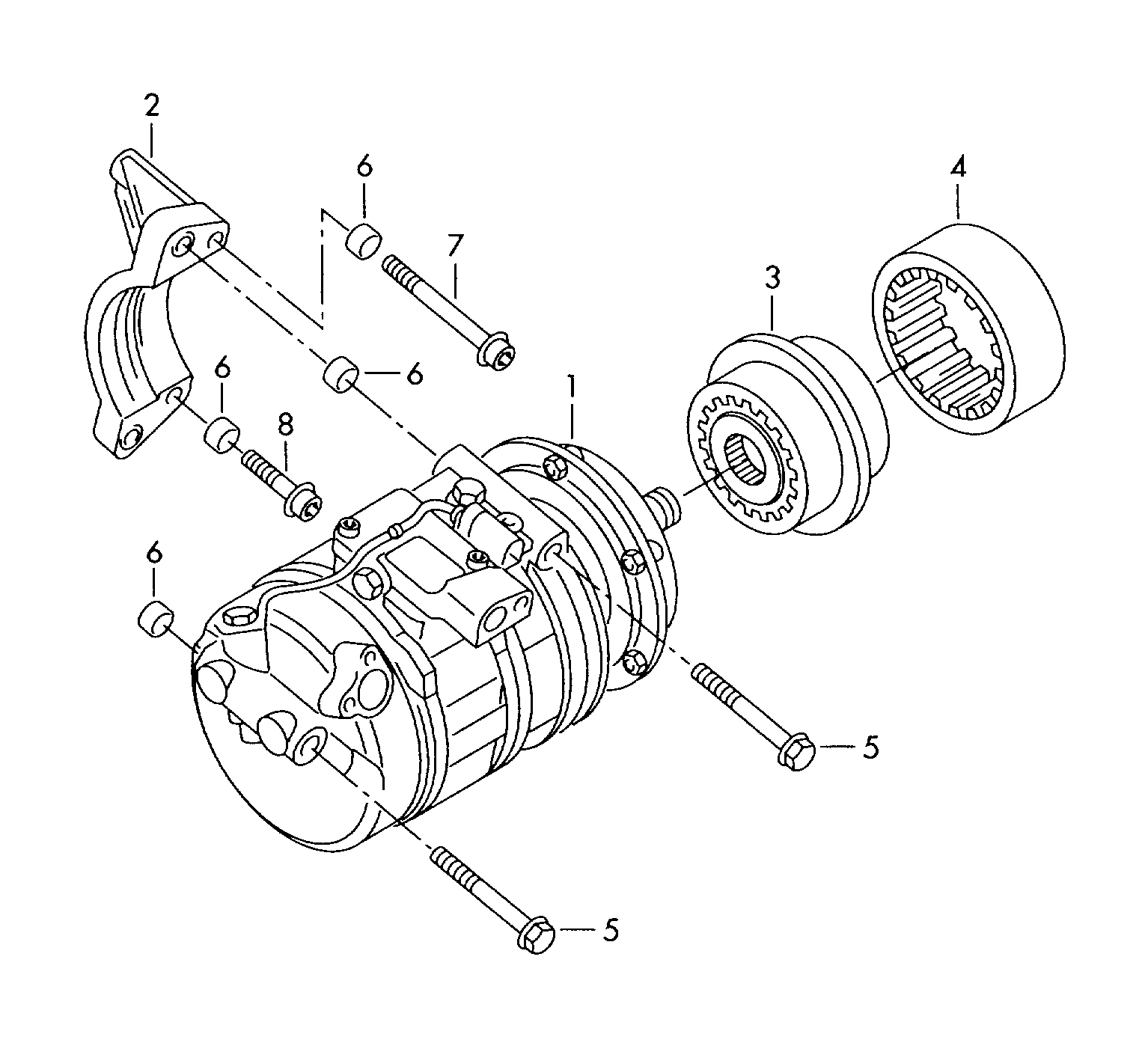 VW 070 903 201 E - Freewheel, air conditioning compressor onlydrive.pro