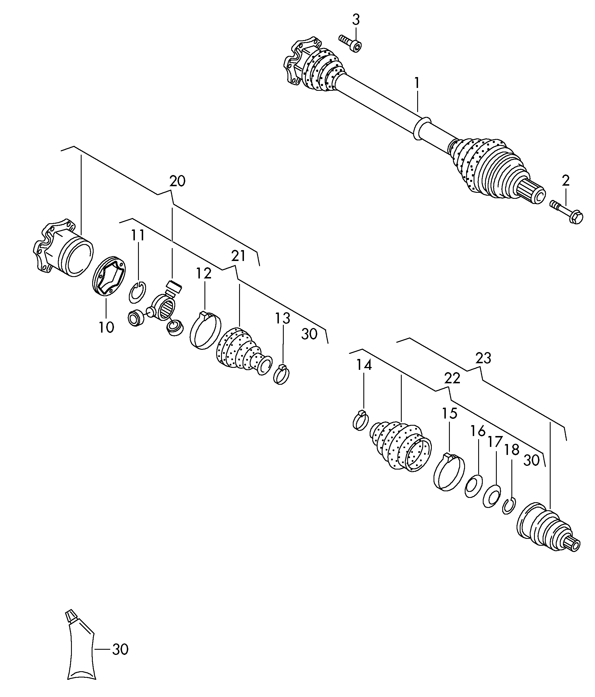 VW 3Q0 498 103 - Шарнирный комплект, ШРУС, приводной вал onlydrive.pro