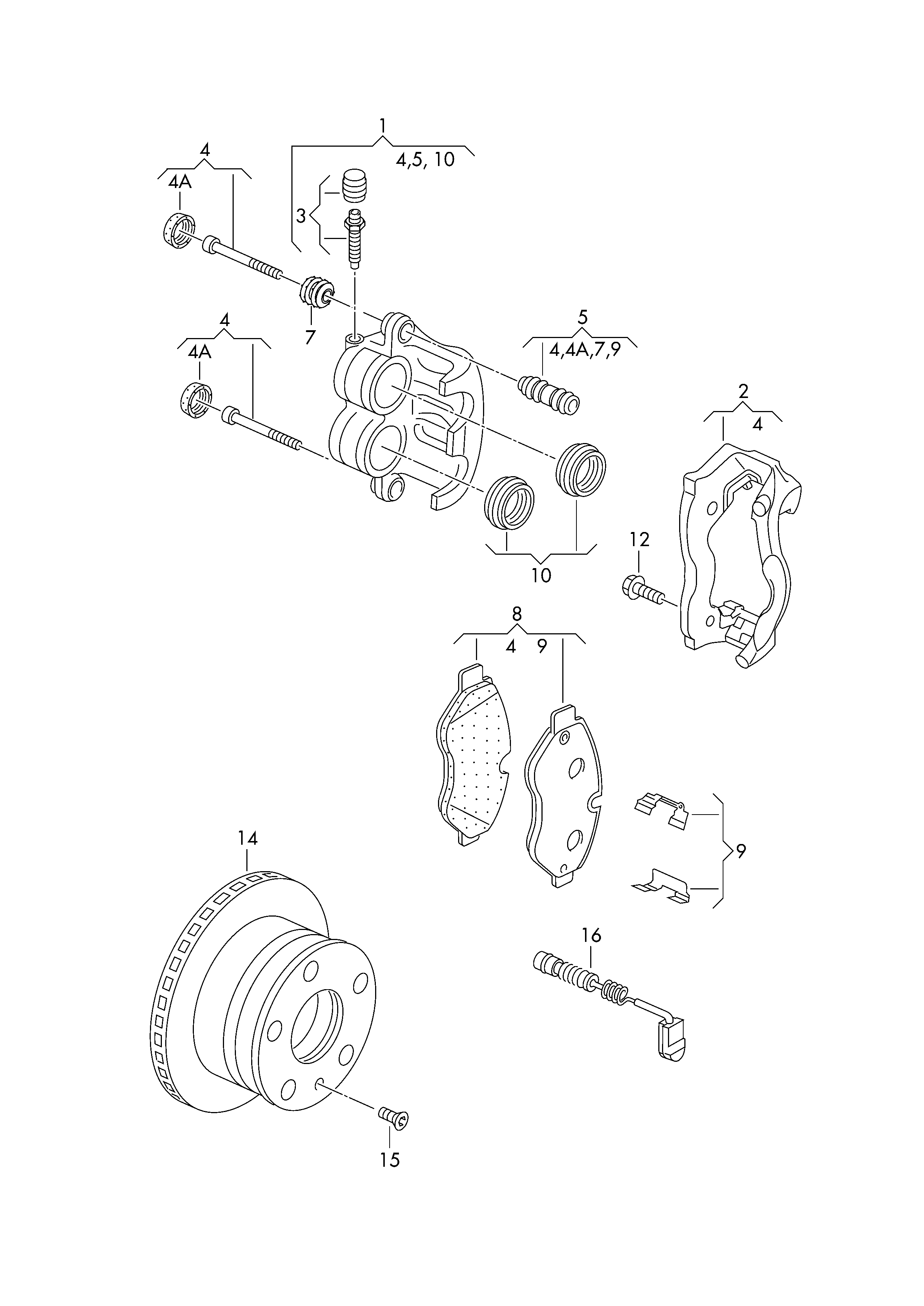 VAG 2E0698295 - Juhthülsikomplekt,pidurisadul onlydrive.pro