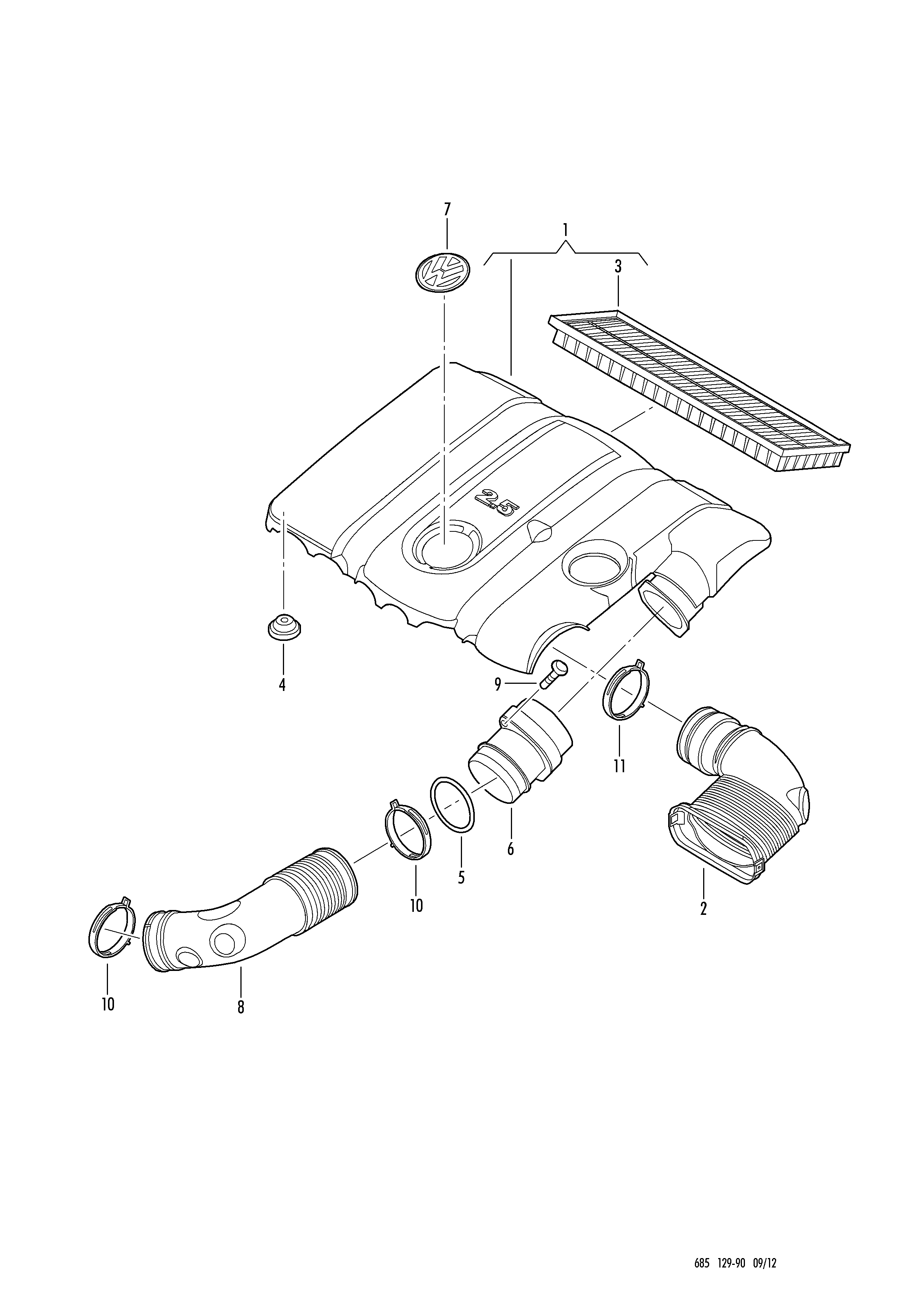 Seat 03C 906 051 - Air filter with connecting parts: 1 pcs. onlydrive.pro