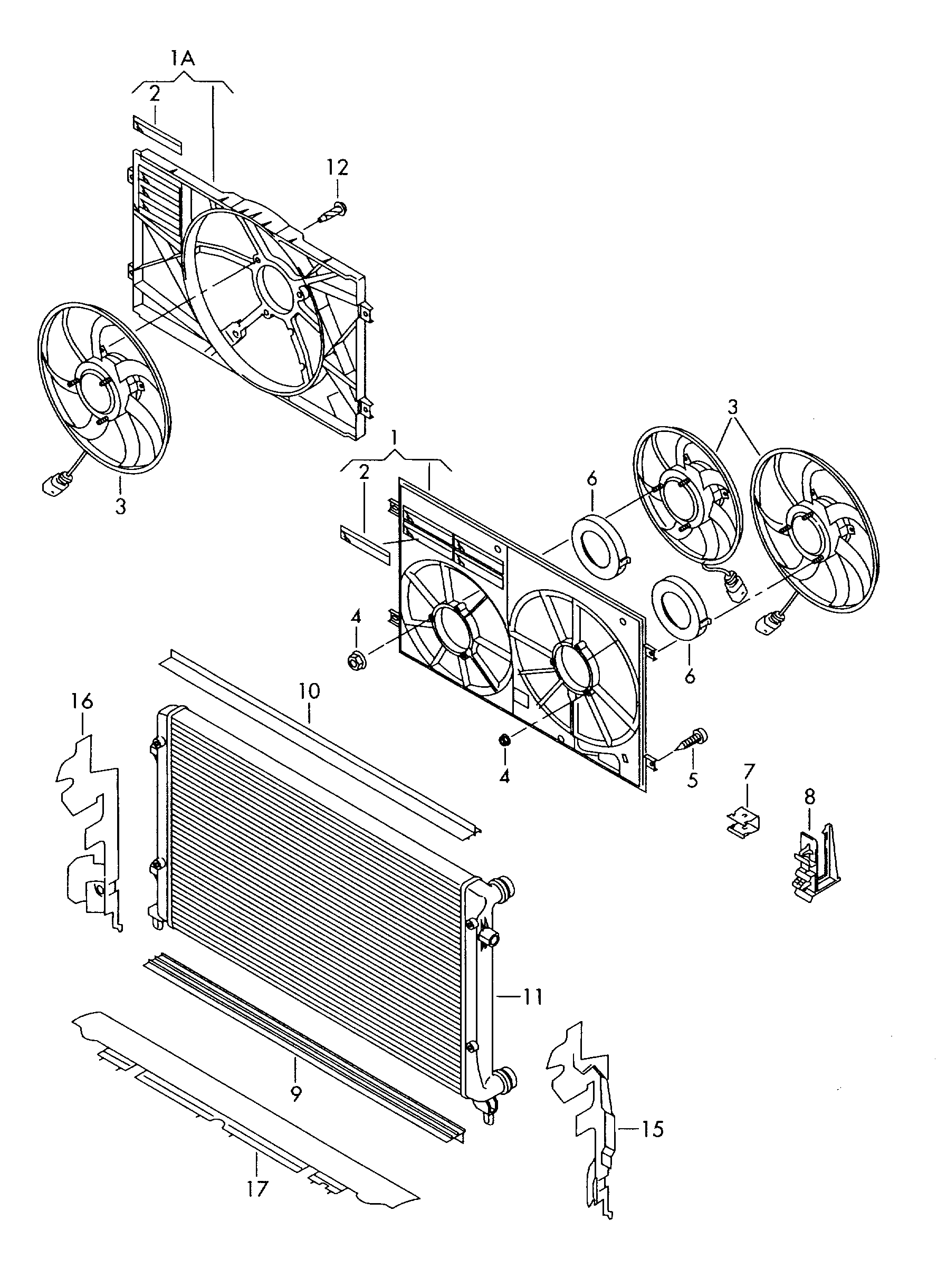 VAG 1K0 121 251 CJ - Radiators, Motora dzesēšanas sistēma onlydrive.pro