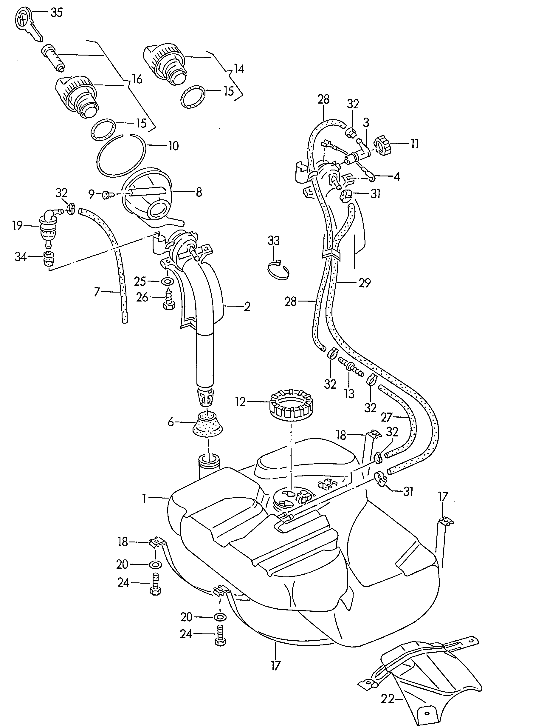 VAG 191 201 551 A - Korkki, polttoainetankki onlydrive.pro