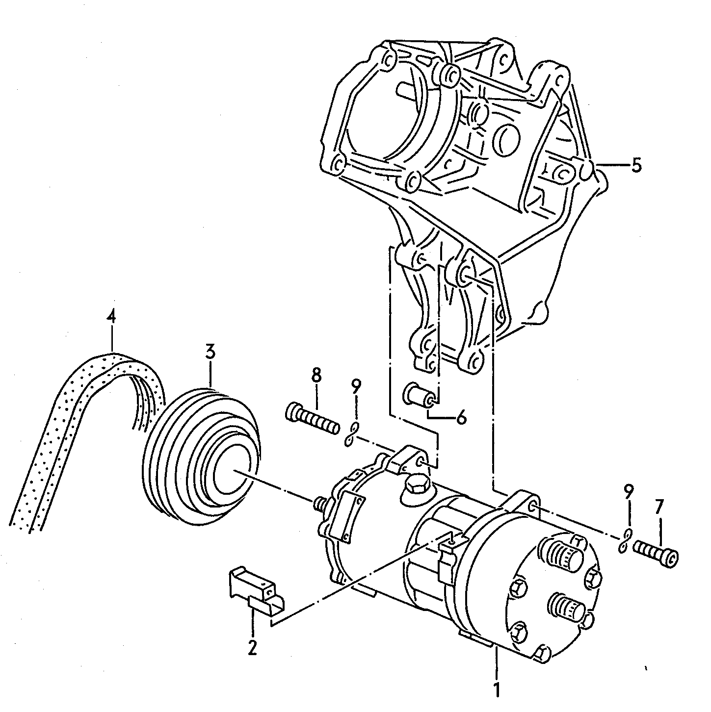 VW 037 145 933 C - A/c compressor connecting and mounting parts for compressor: 1 pcs. onlydrive.pro