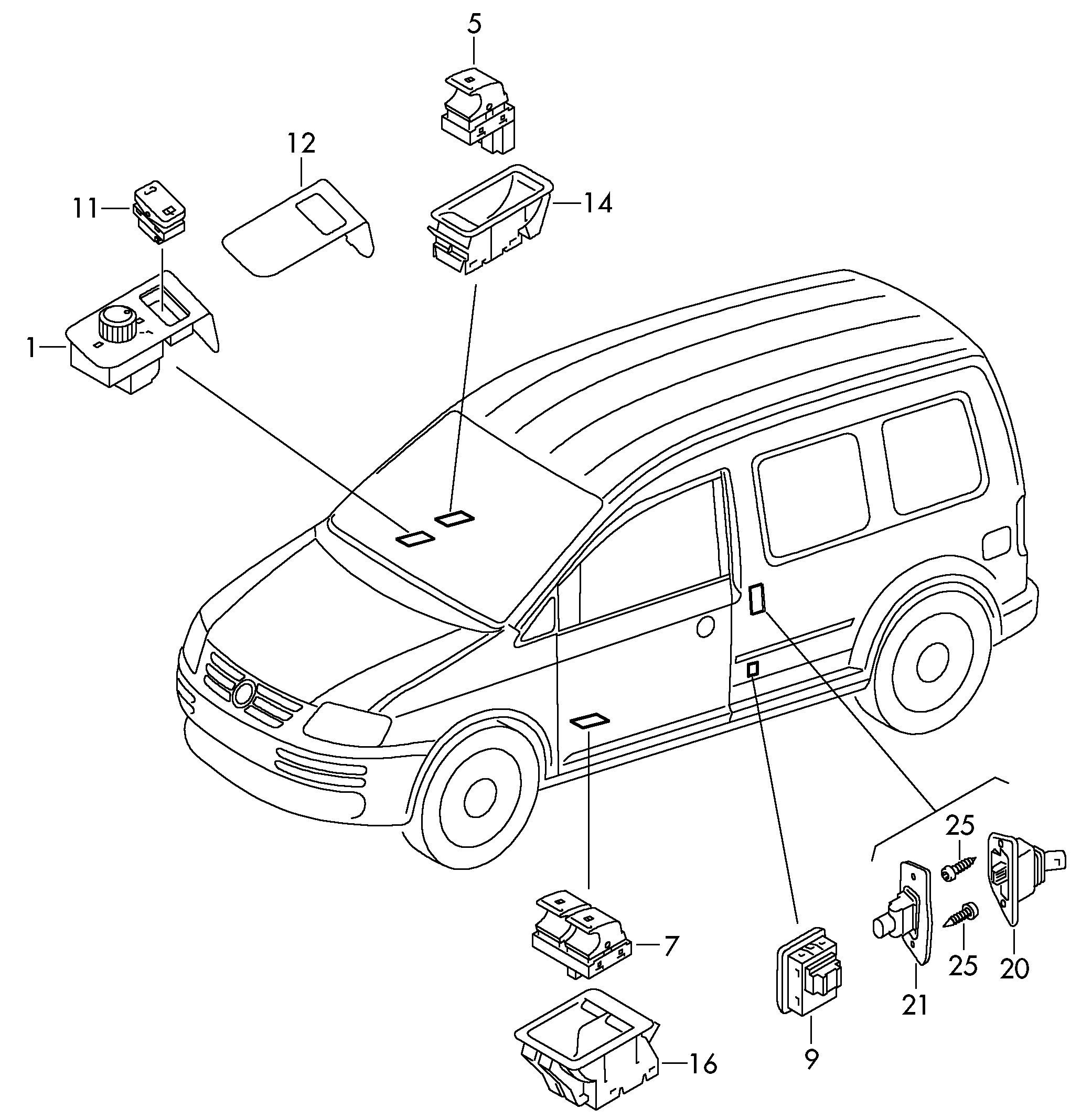 Seat 1K3959857C - Slēdzis, Stikla pacēlājmehānisms onlydrive.pro