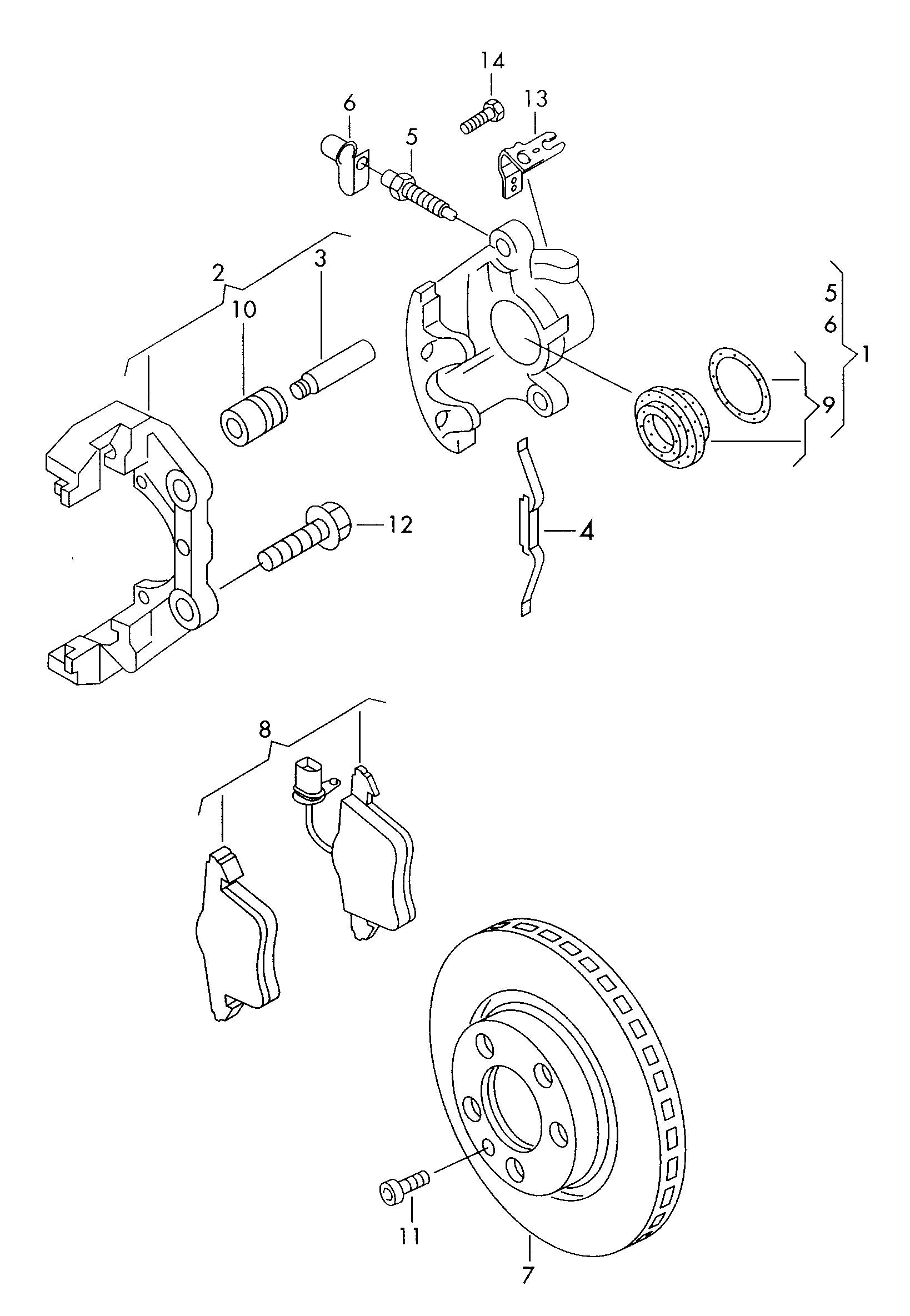 VW 7M3 615 123 A - Brake Caliper onlydrive.pro