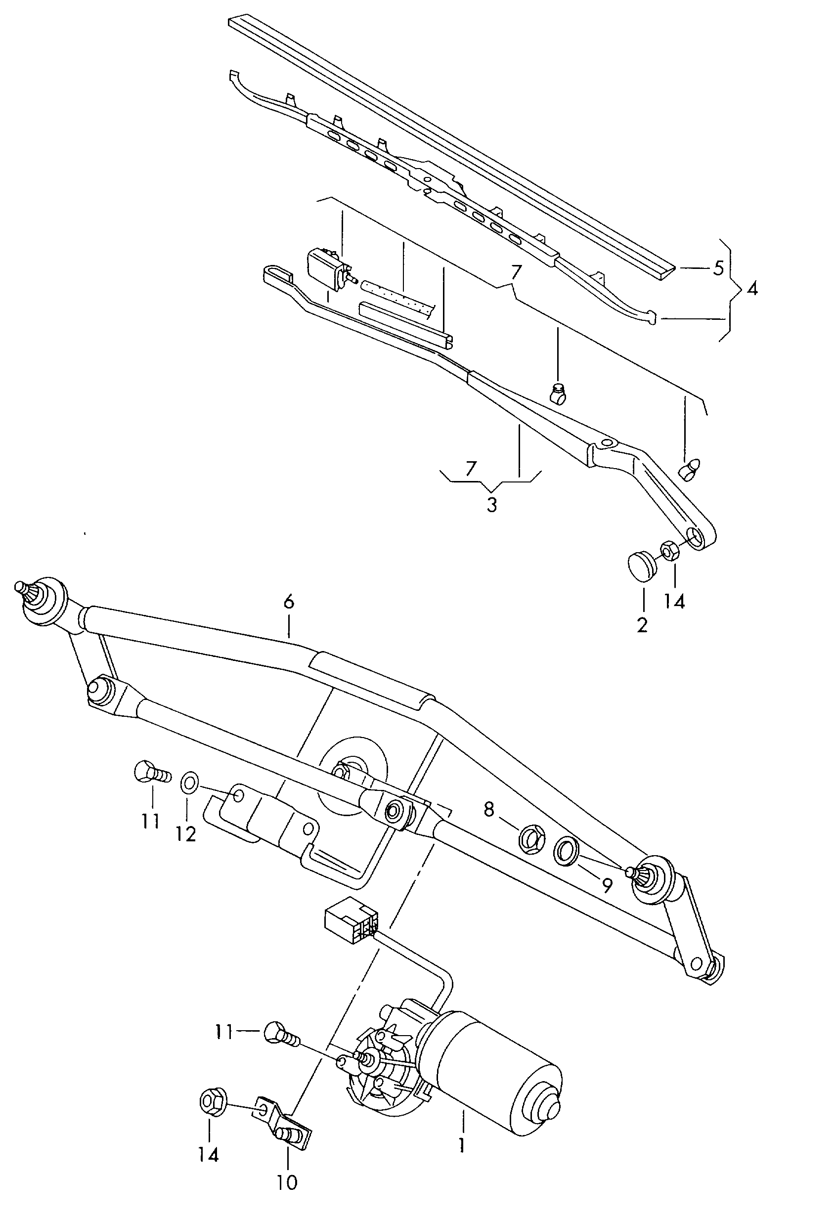 VAG 2D1 955 119 - Wiper Motor onlydrive.pro