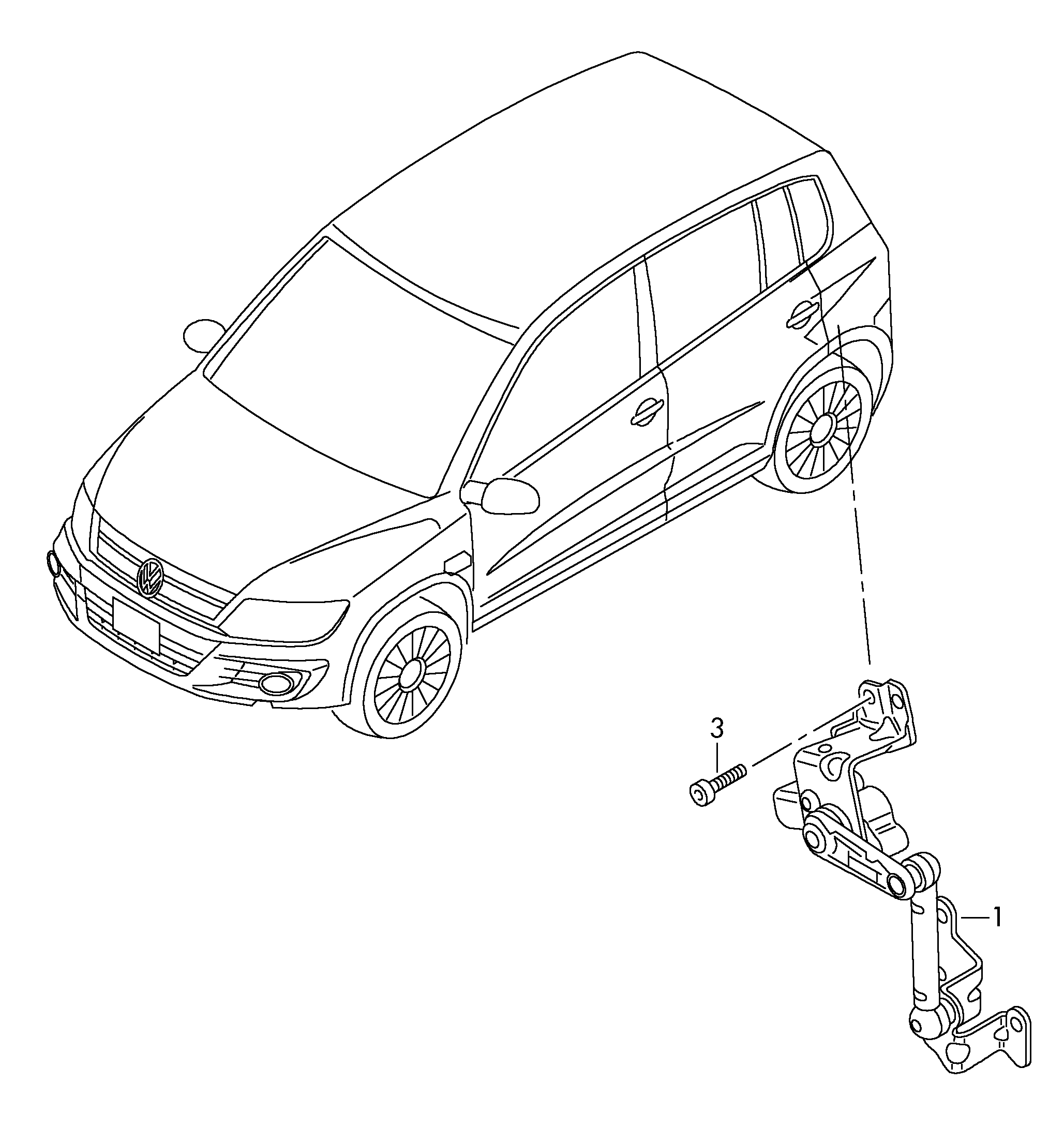 Seat 1K0941273M - Sensori, Xenonvalo (ajovalokorkeuden säätö) onlydrive.pro