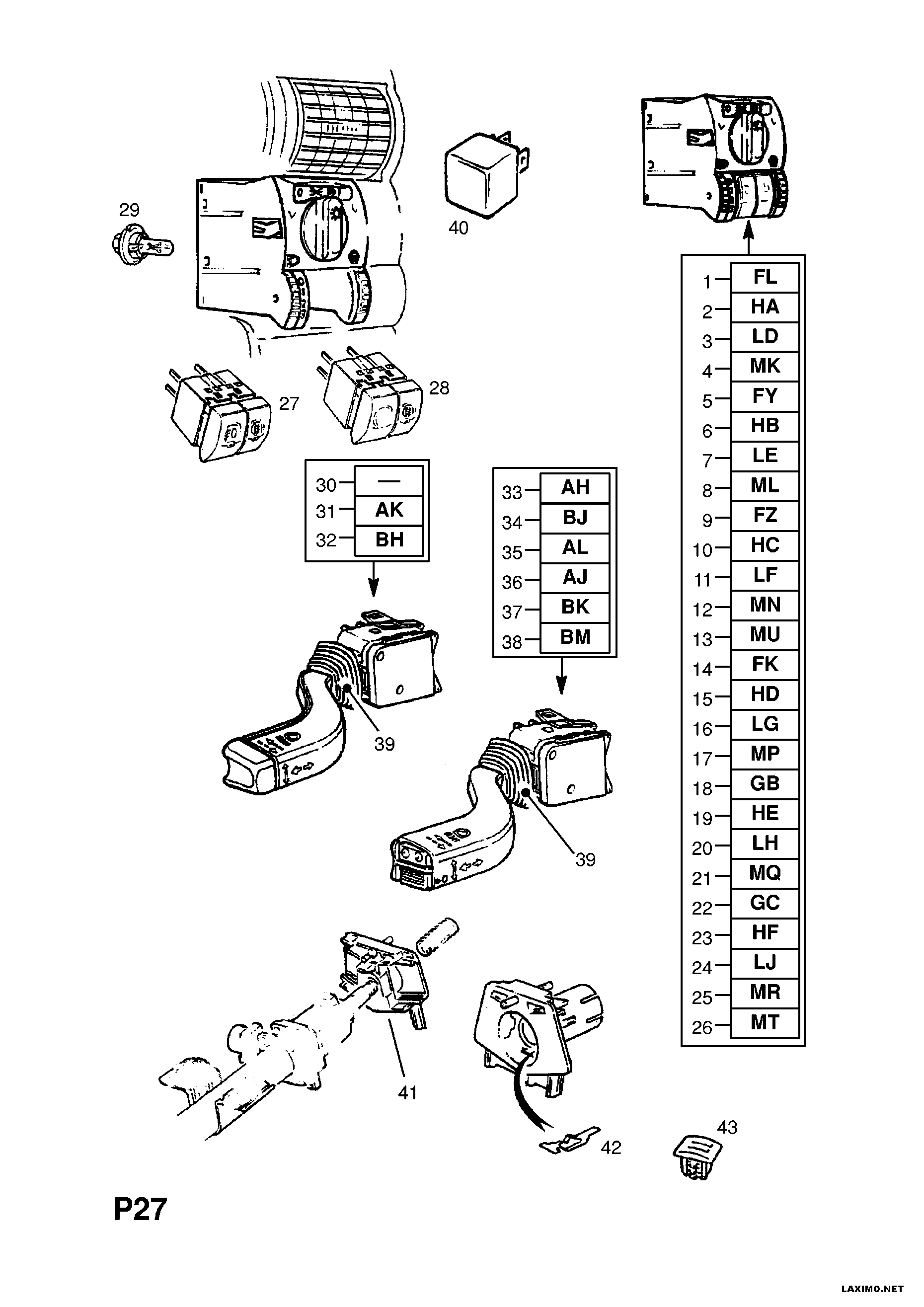 Opel 12 41 250 - Tulede / kojameeste kangilüliti onlydrive.pro