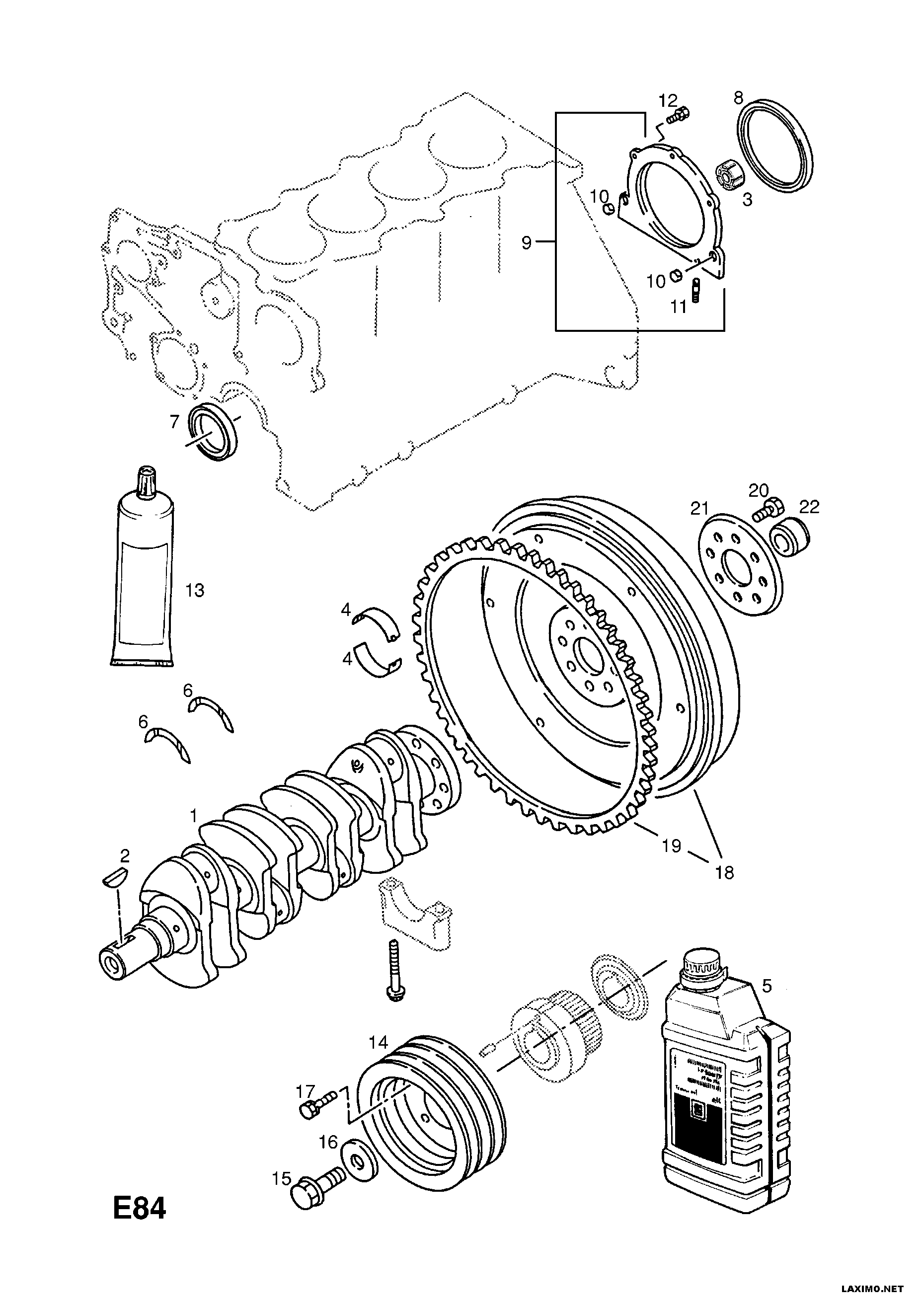 Opel 6 14 822 - 15d[lw1], x15d[lw1], 15td[lm0], x15td[lm0] diesel engines - cran: 1 pcs. onlydrive.pro