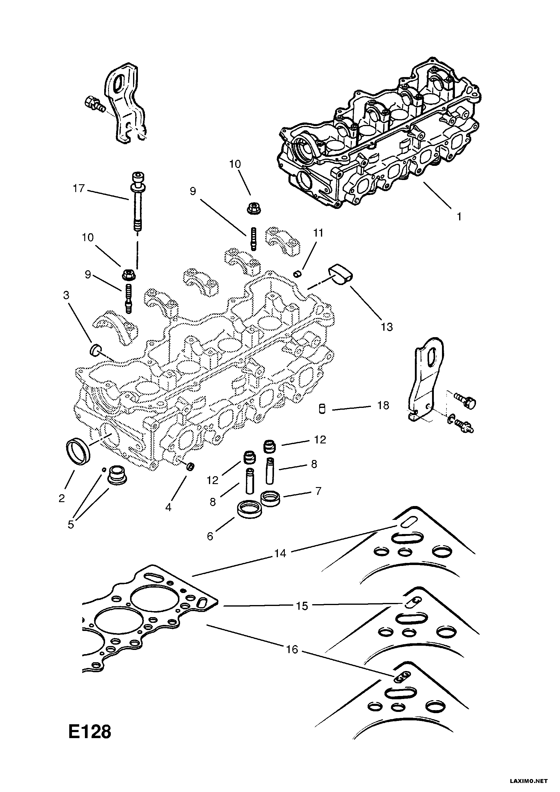 Opel 6 08 806 - X17td[lu8] turbo-diesel engine - cylinder head, plugs and gasket: 1 pcs. onlydrive.pro